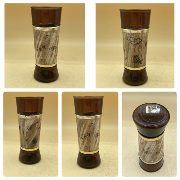 Siesta Ware Vintage MCM Western Tiki Barware Walnut Sleeve Beer Glass & Mug - Picture 3 of 16